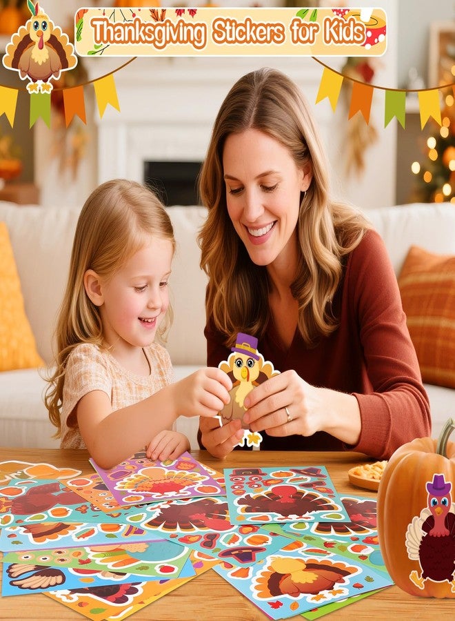 catnee Thanksgiving Stickers for Kids, 50 Sheets Make a Turkey Sticker, DIY Crafts for Kids, Happy Thanksgiving Face Stickers Party Favors Games Activities Decorations, Fall Gifts - Image 3